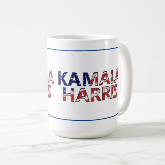 Kamala Harris in Flag-Farben Kaffeetasse (VorderseiteRechts)