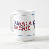 Kamala Harris in Flag-Farben Kaffeetasse (Vorderseite Links)