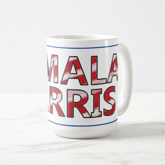 Kamala Harris in Flag-Farben Kaffeetasse (VorderseiteRechts)