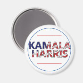Kamala Harris in Flag-Farben Magnet (Vorderseite/Rückseite)