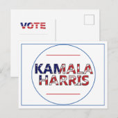 Kamala Harris in Flag-Farben Postkarte (Vorne/Hinten)