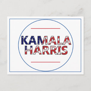 Kamala Harris in Flag-Farben Postkarte
