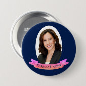 Kamala Harris in Rosa und Blau Button (Vorne & Hinten)