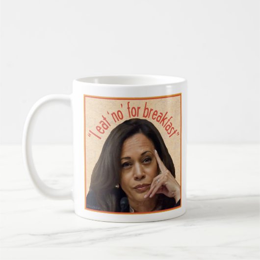 Kamala Harris isst NO zum Frühstück Tasse (Links)