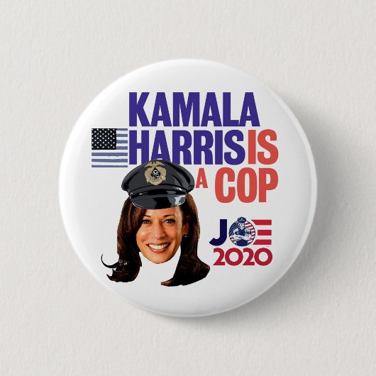 Kamala Harris ist ein Polizist Button (Vorderseite)