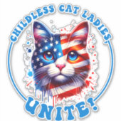 Kamala Harris ist eine kinderlose Katze Aufkleber (Vorderseite)