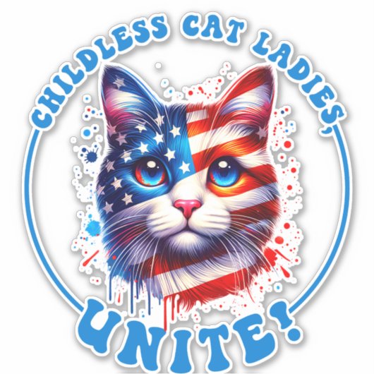 Kamala Harris ist eine kinderlose Katze Aufkleber (Vorderseite)