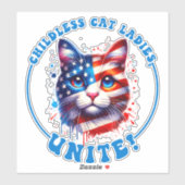 Kamala Harris ist eine kinderlose Katze Aufkleber (Blatt)