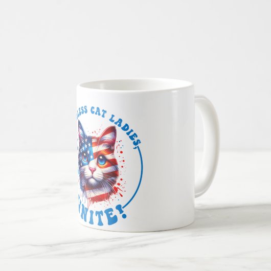 Kamala Harris ist eine kinderlose Katze Kaffeetasse (VorderseiteRechts)