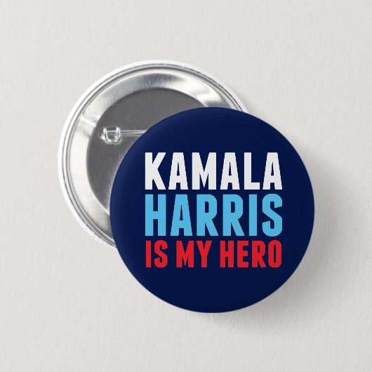 Kamala Harris ist Mein Held Button (Vorne & Hinten)