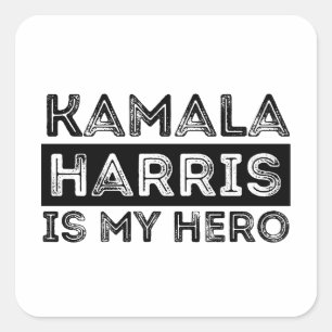 Kamala Harris ist mein Held - Präsident 2024 Quadratischer Aufkleber