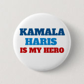 Kamala Harris ist mein hero Political Party Button (Vorderseite)