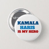 Kamala Harris ist mein hero Political Party Button (Vorne & Hinten)