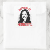Kamala Harris ist mein Homegirl - Quadratischer Aufkleber (Tasche)