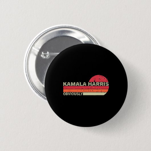 Kamala Harris ist offensichtlich. Harris offensich Button (Vorne & Hinten)