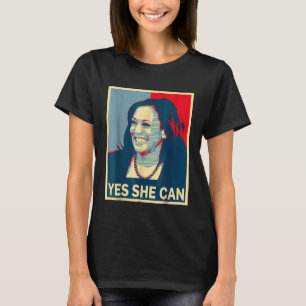 Kamala Harris JA SIE KANN 2024 Wahl Präsident T-Shirt