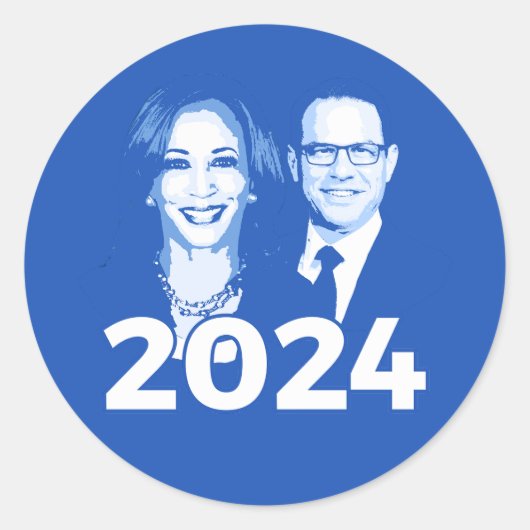 Kamala Harris Josh Shapiro 2024 Runder Aufkleber (Vorderseite)