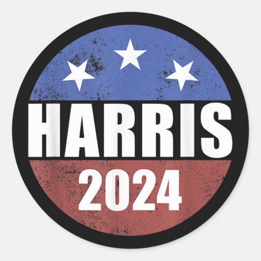 Kamala Harris- Kamala 2024 US-Flag Demokratische P Runder Aufkleber (Vorderseite)