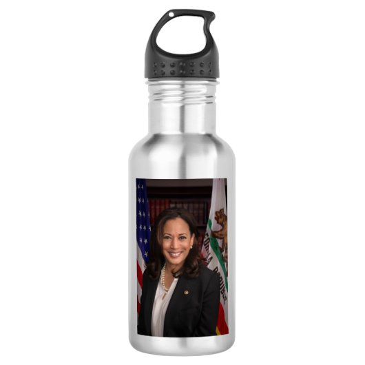 Kamala Harris Kandidat für das Amt des Präsidenten Edelstahlflasche (Vorderseite)