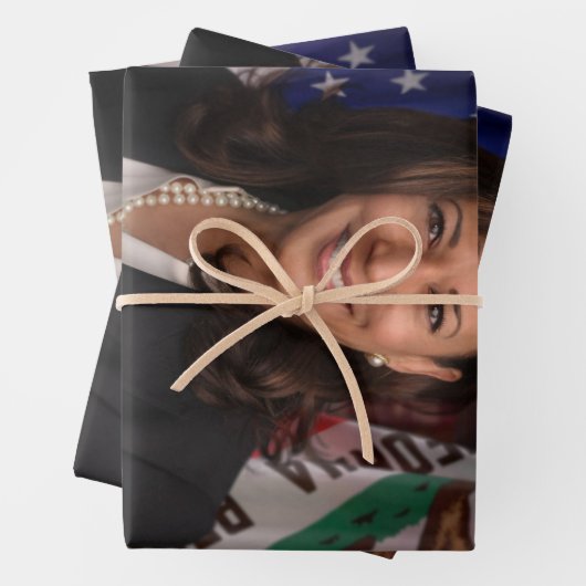 Kamala Harris Kandidat für das Amt des Präsidenten Geschenkpapier Set (Beispiel)