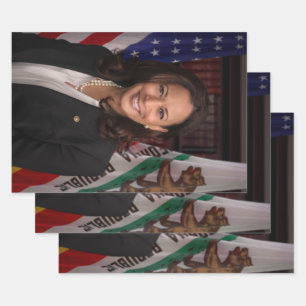 Kamala Harris Kandidat für das Amt des Präsidenten Geschenkpapier Set