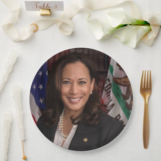 Kamala Harris Kandidat für das Amt des Präsidenten Pappteller (Hochzeit)