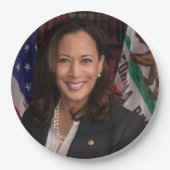 Kamala Harris Kandidat für das Amt des Präsidenten Pappteller (Vorderseite)