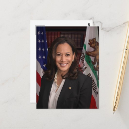 Kamala Harris Kandidat für das Amt des Präsidenten Postkarte (Vorderseite/Rückseite Beispiel)