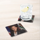 Kamala Harris Kandidat für das Amt des Präsidenten Rechteckiger Pappuntersetzer (Vor Ort)