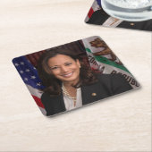 Kamala Harris Kandidat für das Amt des Präsidenten Rechteckiger Pappuntersetzer (angewinkelt)