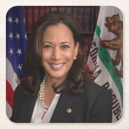 Kamala Harris Kandidat für das Amt des Präsidenten Rechteckiger Pappuntersetzer (Vorderseite)