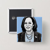 Kamala Harris Karikatur Politische Button (Vorne & Hinten)