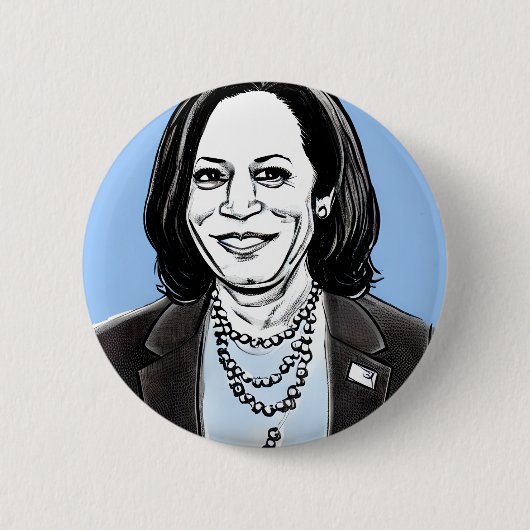 Kamala Harris Karikatur Politische Button (Vorderseite)