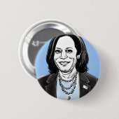 Kamala Harris Karikatur Politische Button (Vorne & Hinten)