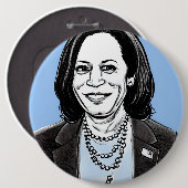 Kamala Harris Karikatur Politische Button (Vorne & Hinten)