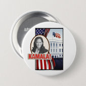 Kamala Harris kommt ins Weiße Haus! Button (Vorne & Hinten)