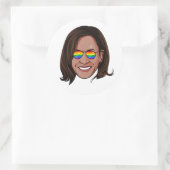 Kamala Harris - Kopf bei Aviators Rainbow Runder Aufkleber (Tasche)