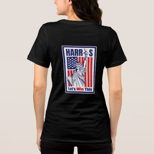 Kamala Harris : Lasst uns das gewinnen Tri-Blend Shirt (Rückseite)