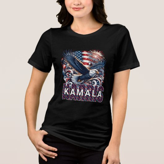 Kamala Harris : Lasst uns das gewinnen Tri-Blend Shirt (Vorderseite)