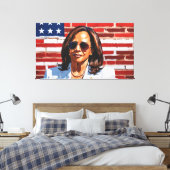 KAMALA HARRIS LEINWANDDRUCK (Insitu (Schlafzimmer))