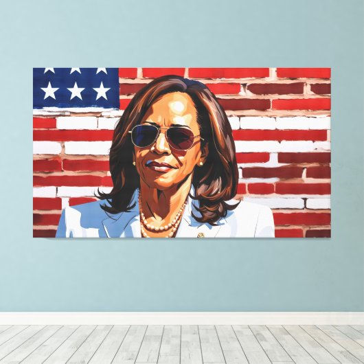 KAMALA HARRIS LEINWANDDRUCK (Insitu (Holzboden))