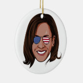 Kamala Harris - Leiter bei Aviators Patriotic Keramik Ornament (Rechts)