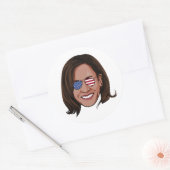 Kamala Harris - Leiter bei Aviators Patriotic Runder Aufkleber (Umschlag)