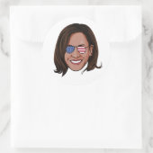 Kamala Harris - Leiter bei Aviators Patriotic Runder Aufkleber (Tasche)