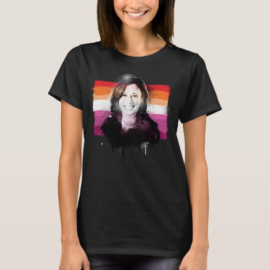 Kamala Harris Lesbian Pride T - Shirt (Vorderseite)