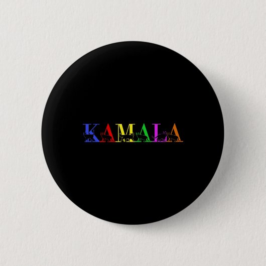Kamala Harris Lgbt Niedlich Postive Cat Lettering Button (Vorderseite)