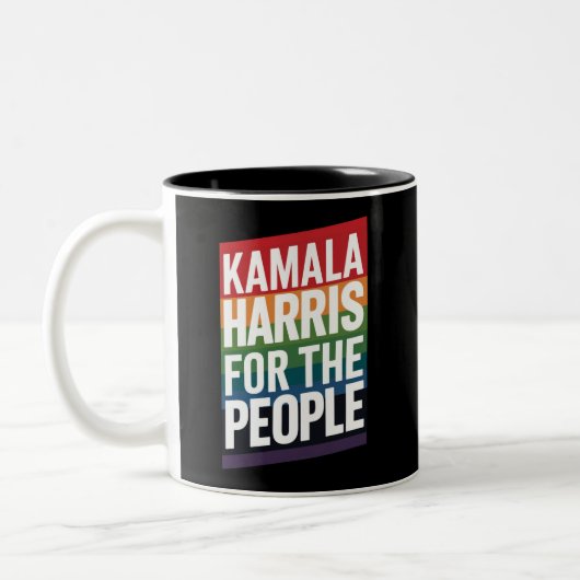 Kamala Harris LGBTQ Gay Pride Lesbian Funny Gift Zweifarbige Tasse (Links)
