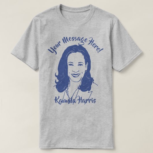 Kamala Harris Line Art Custom Text T-Shirt (Design vorne)