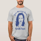 Kamala Harris Line Art Custom Text T-Shirt (Vorderseite)