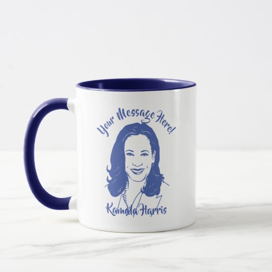 Kamala Harris Line Art Custom Text Tasse (Links)